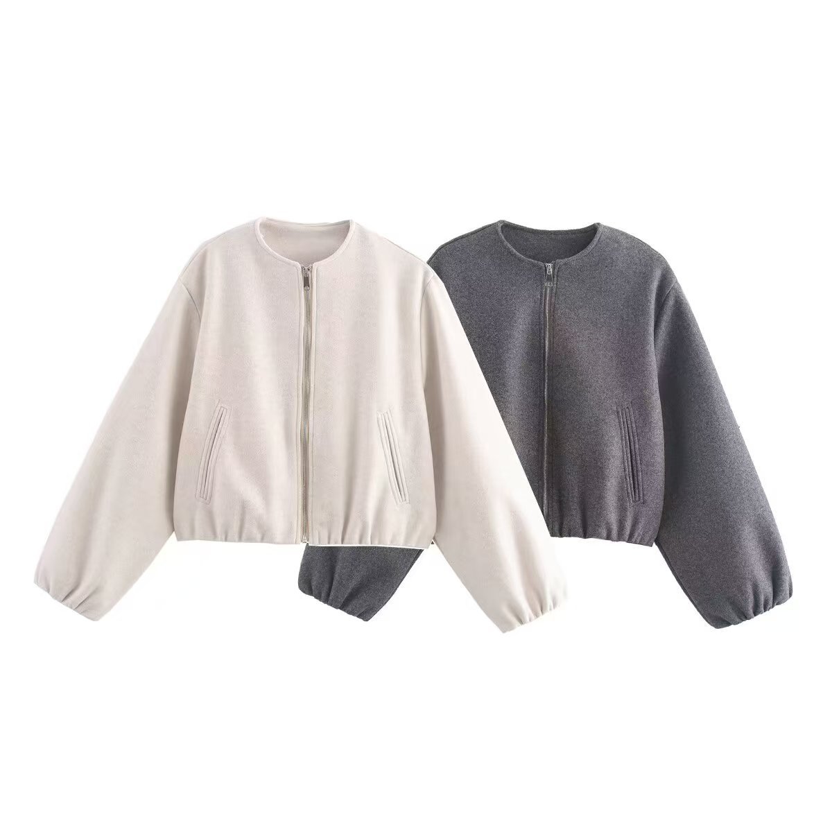 Women's Soft Bomber Jacket Zip-Up Two Colors