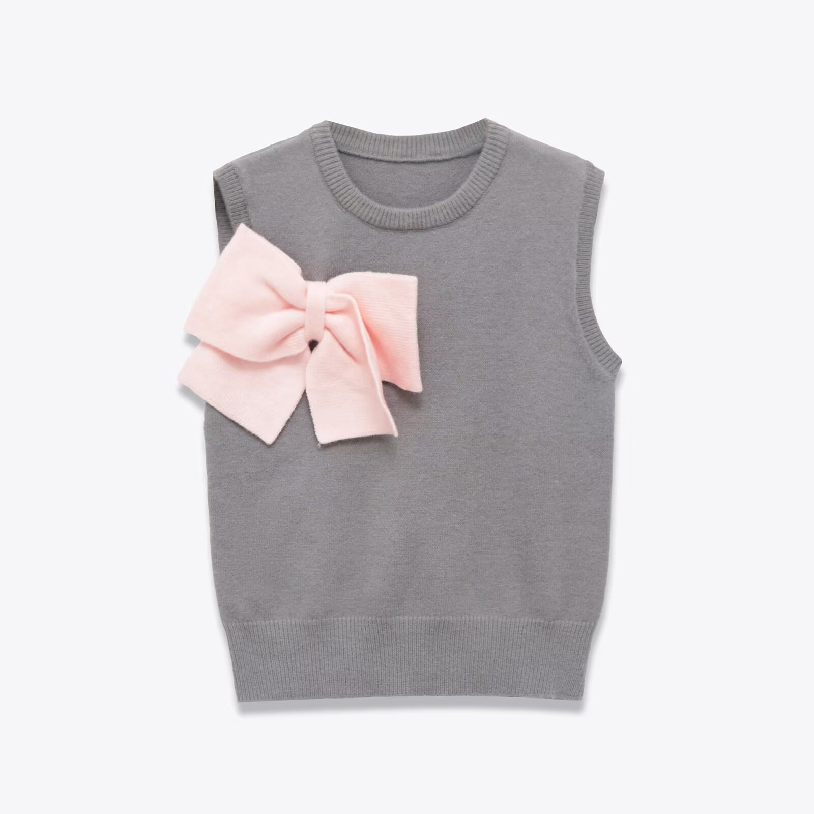 Women's Bow-Decorated Sleeveless Knit Vest
