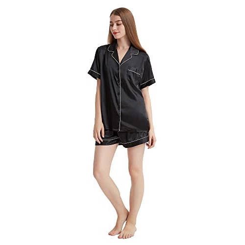 Women's Cuban Collar Short Sleeve Button Set