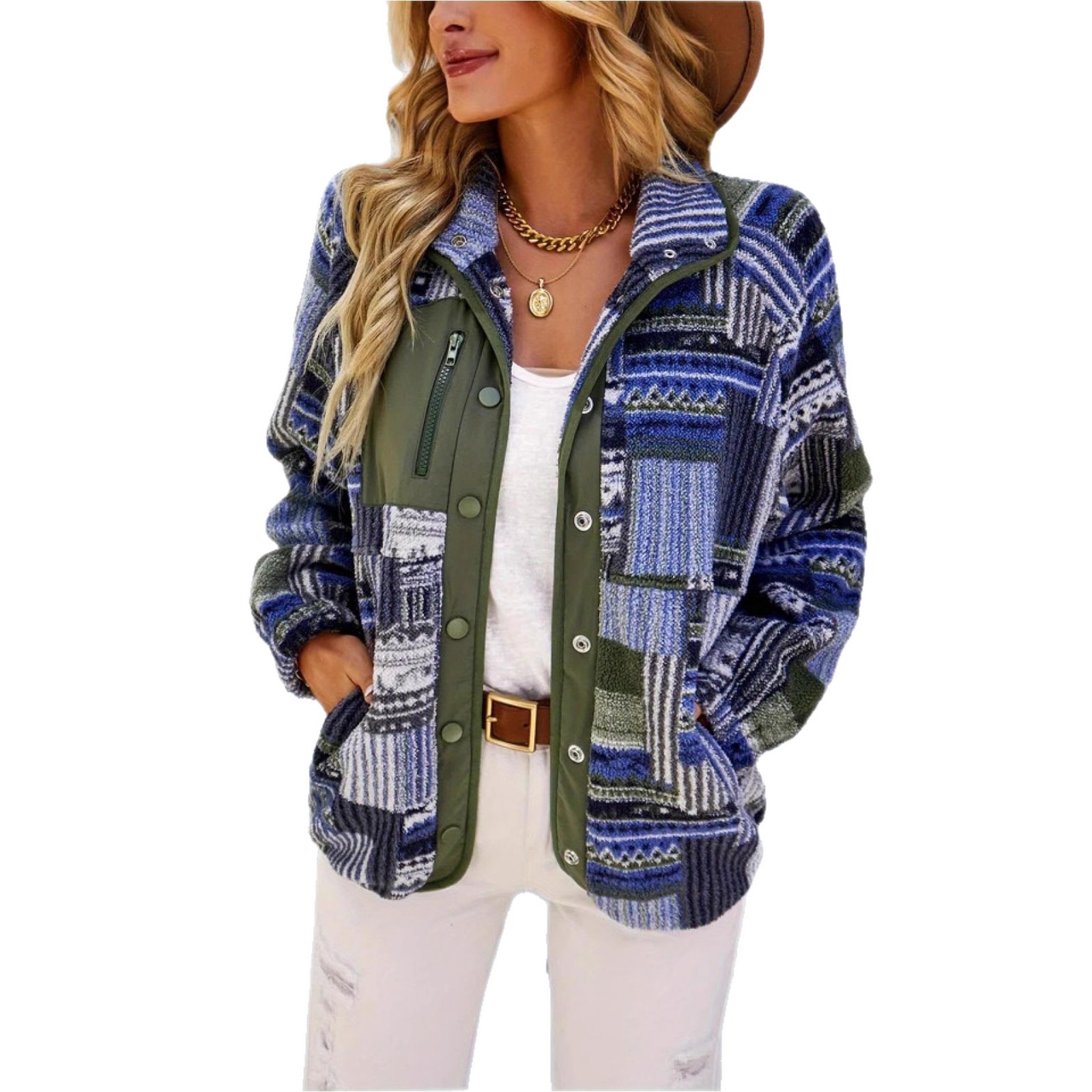 Women's Long Sleeve Printed Fleece Jacket