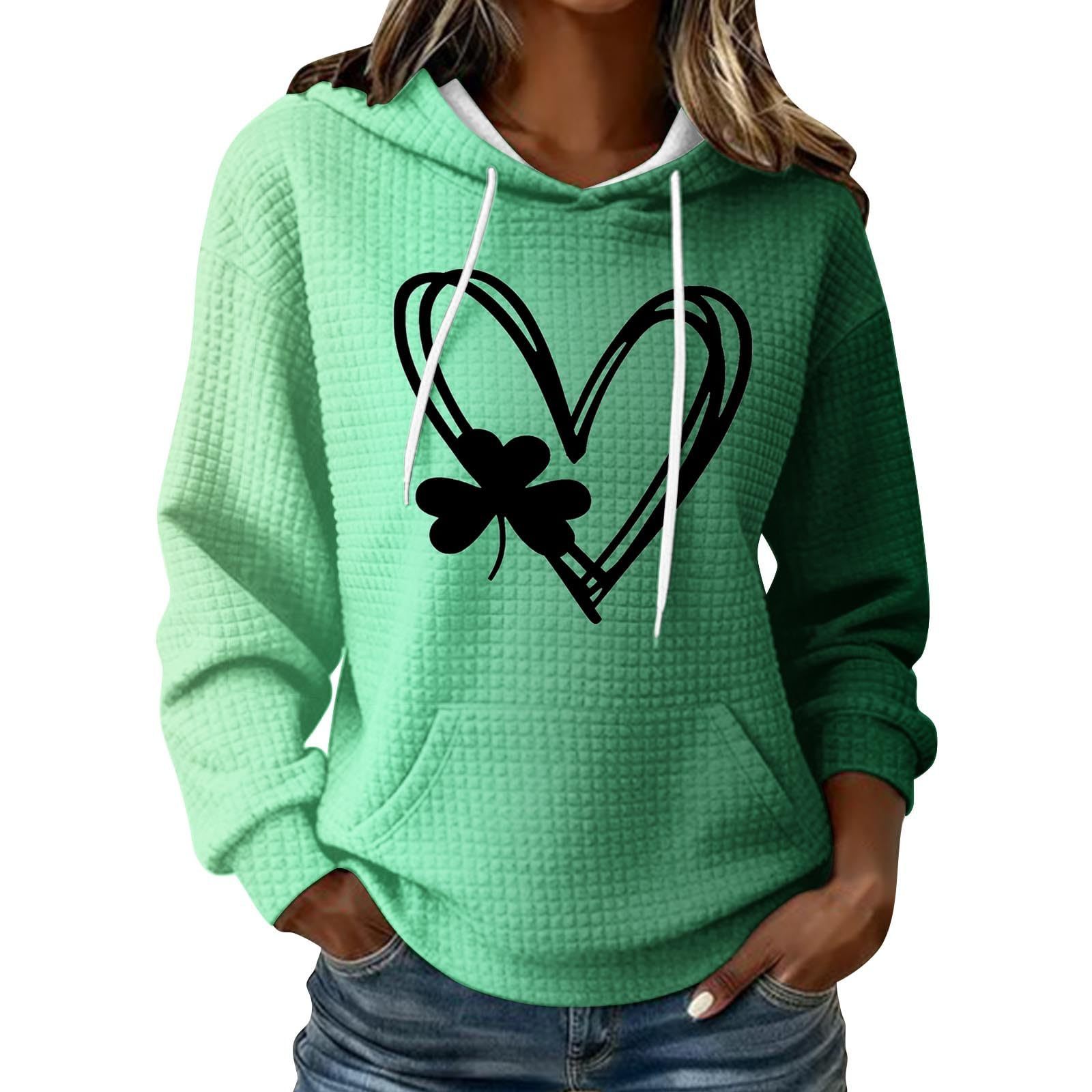 Women's Clover Cross Letter Print Hoodie