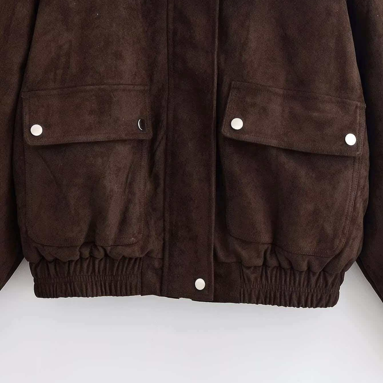 Women's Vintage Faux Suede Zip Jacket