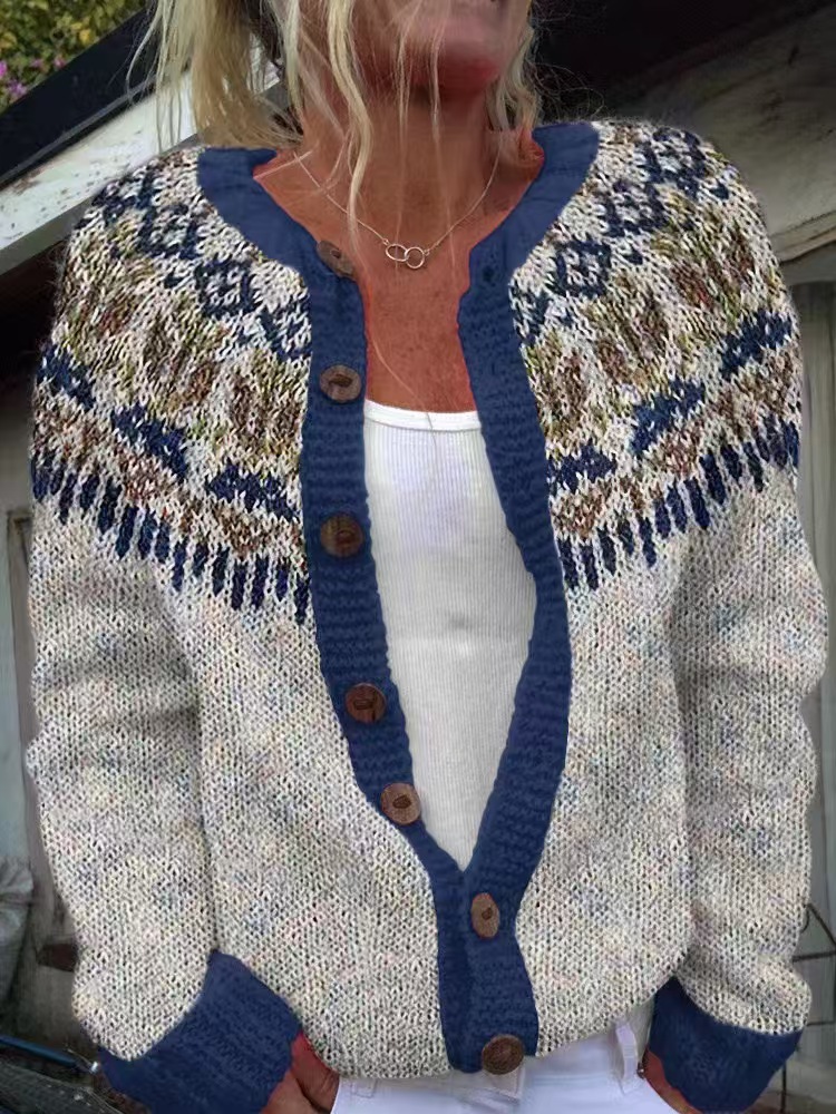 Women's Colorblock Open-Front Cardigan Sweater