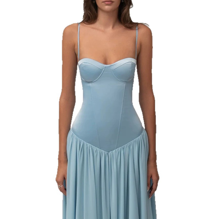 Women's Sleeveless Strapless High-Waist Maxi Evening Dress