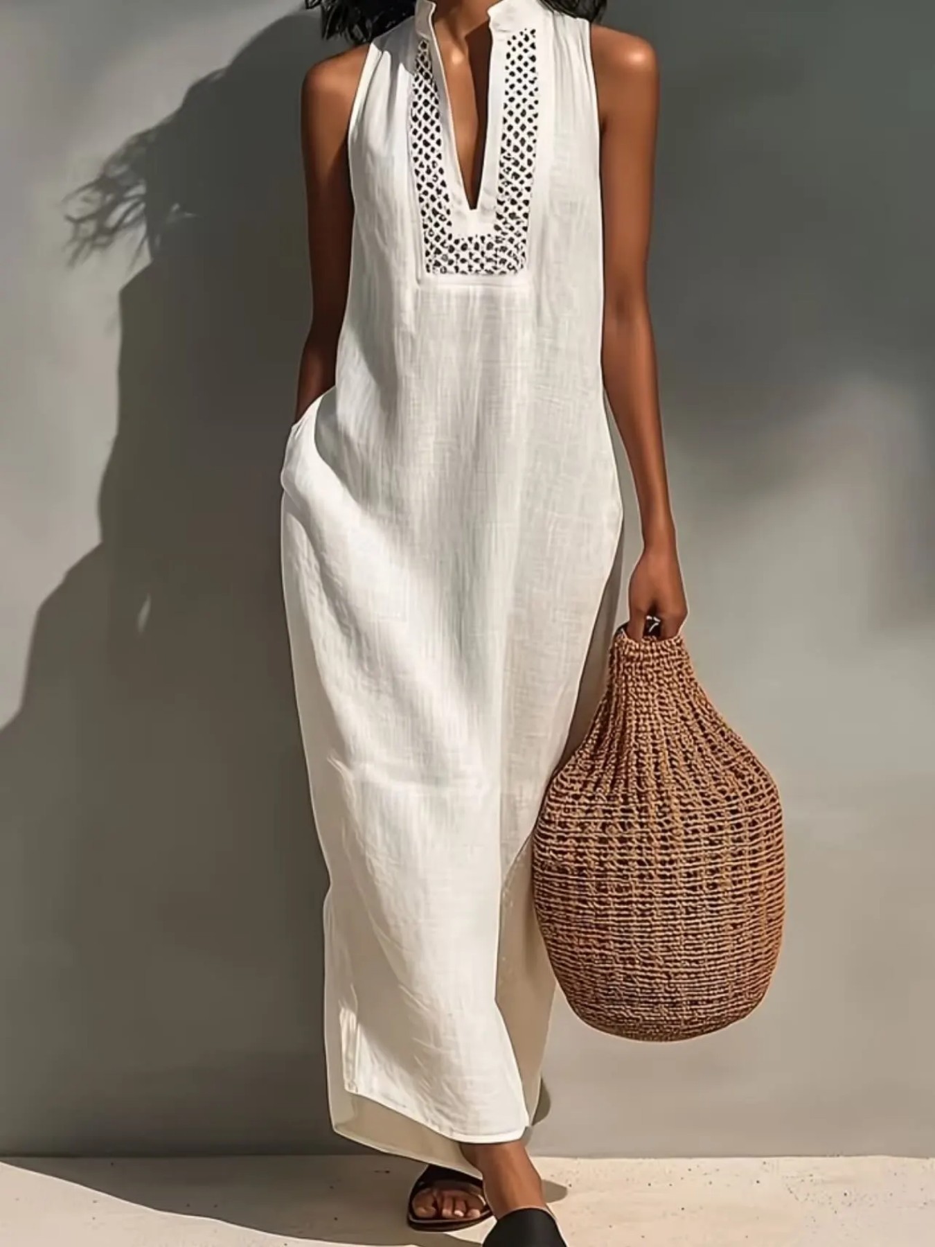 Women's Summer Sleeveless 3D Print Halter Neck Dress