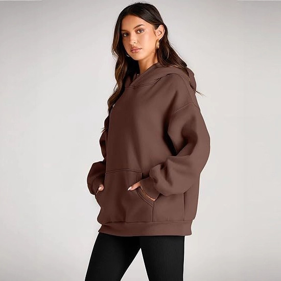 Women's Loose Hooded Sweatshirt Long Sleeve Warm Casual Pullover
