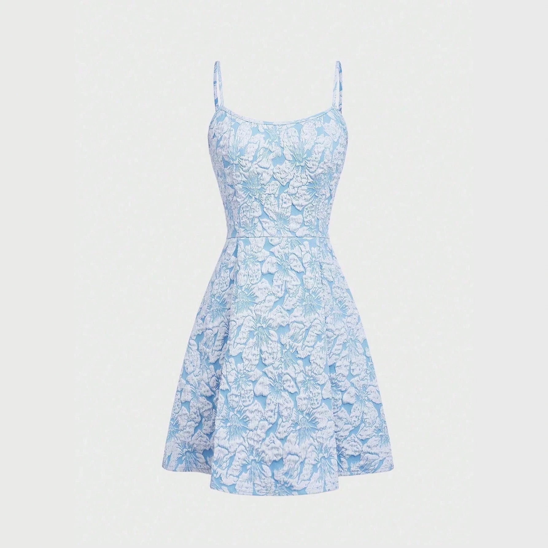 Sleeveless Yellow Cami Dress Square Neck Lace Trim 3D Floral Pleated Mini Party Dress