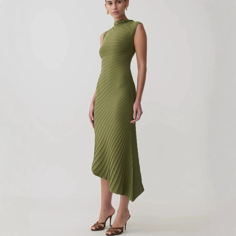 Sexy Sleeveless Slim-Fit Midi Knit Dress