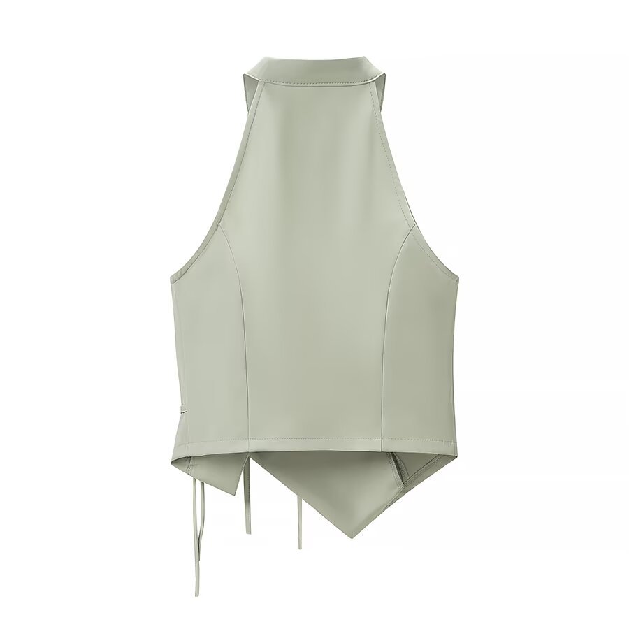 Women's Solid Color Sleeveless Vest and Pants Set