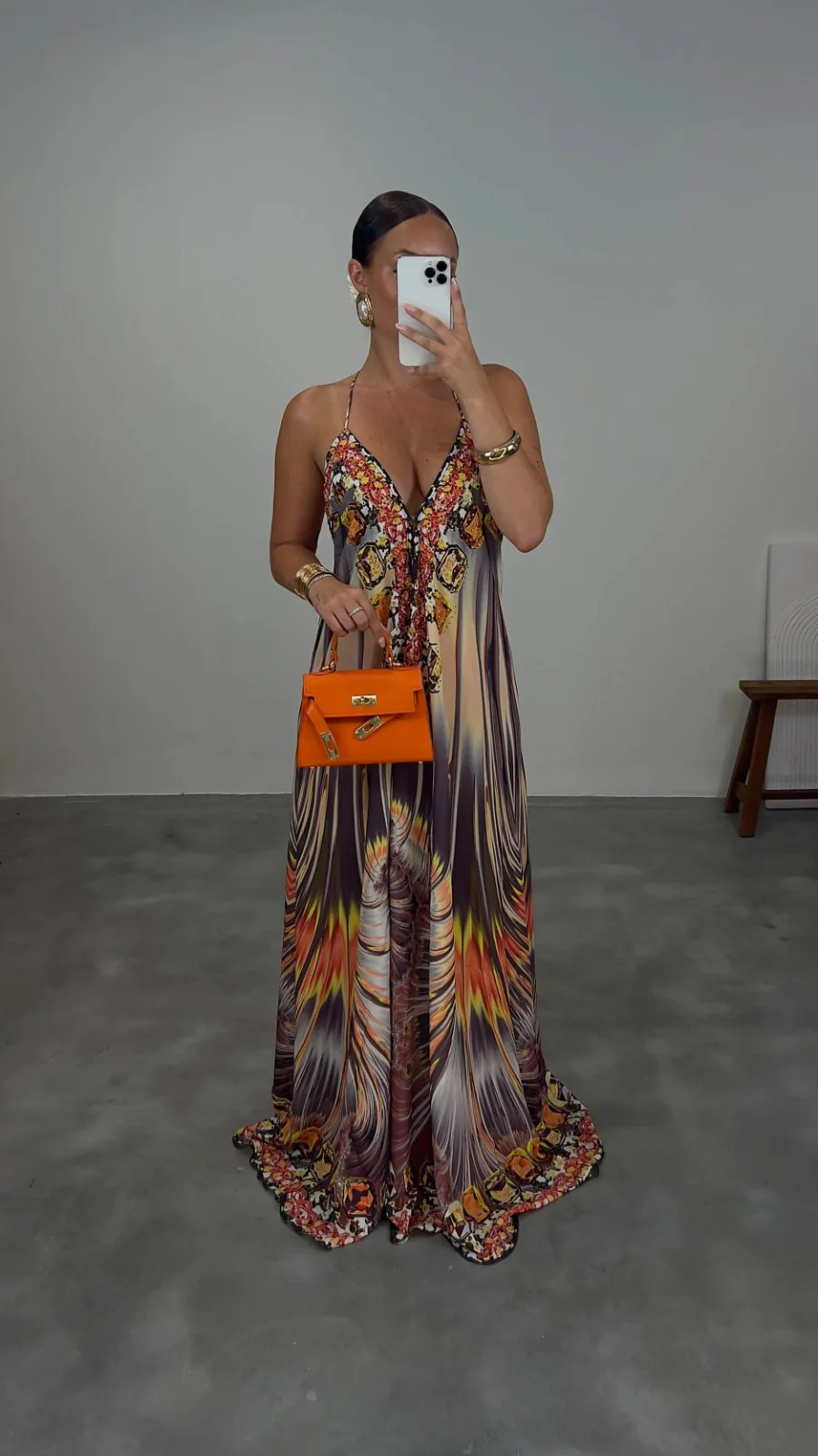 Bohemian Sleeveless Halter Printed Maxi Dress