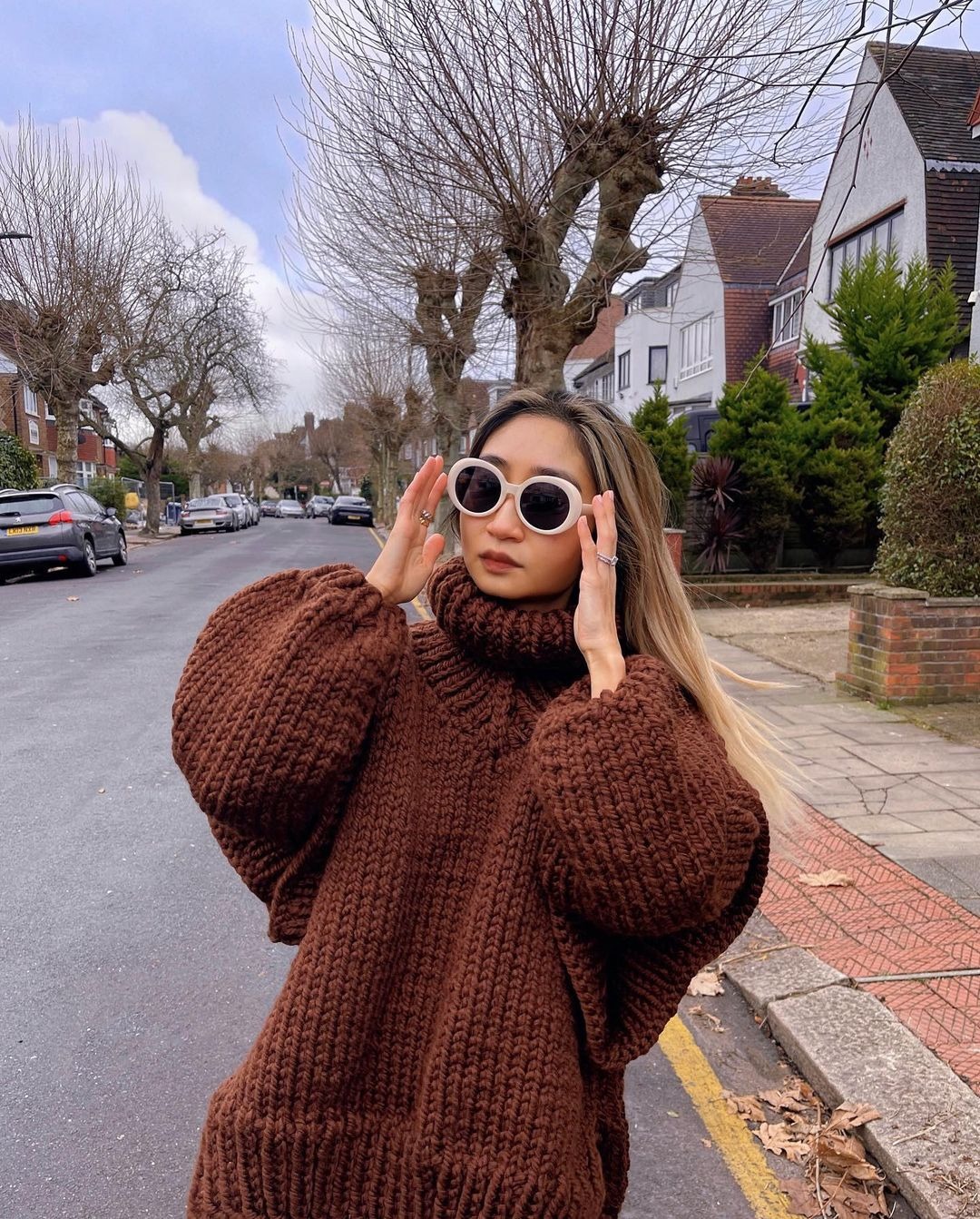 Fluffy High Neck Pullover Sweater Long Sleeve Knit Top