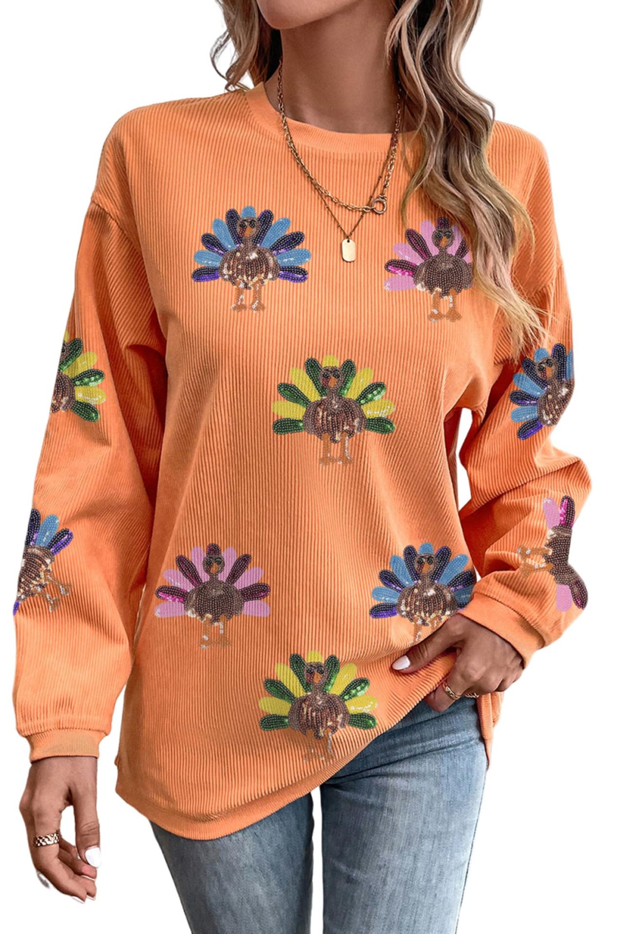 Women's Tribal Bird Feather Letter Print Sweatshirt