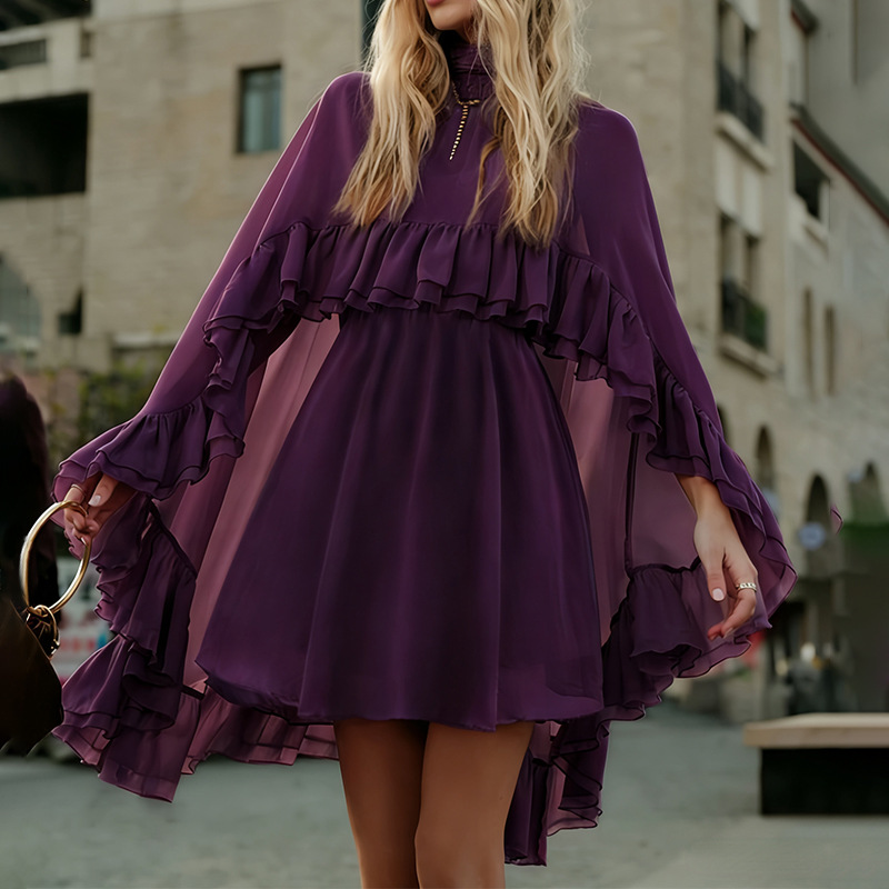 Elegant Solid Color Cami Dress Two-Piece Set