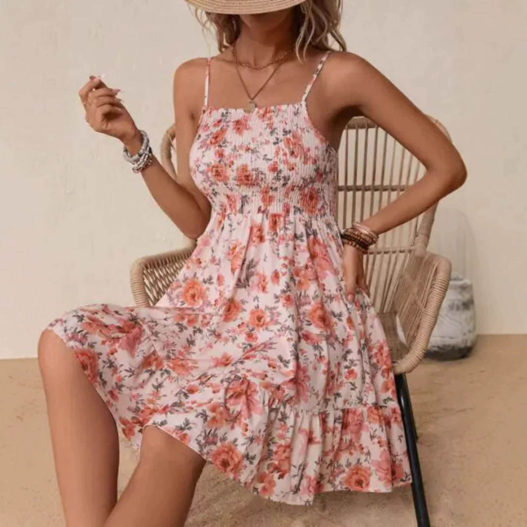 Women's Floral Print Off-Shoulder Cami Dress