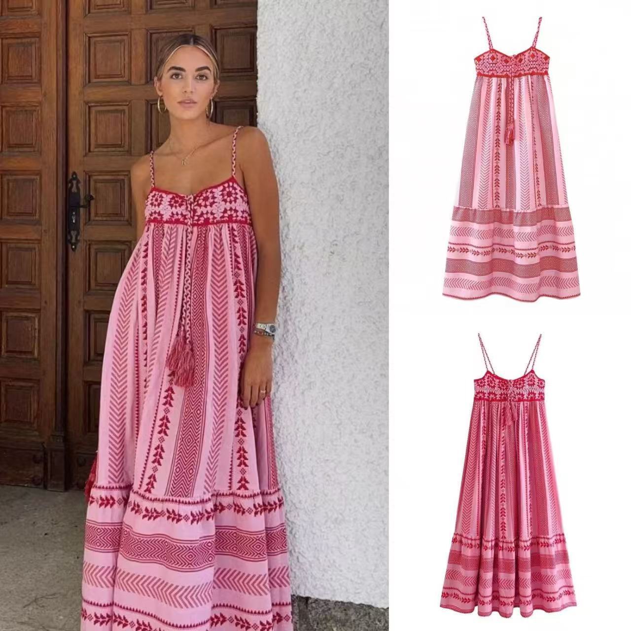 Crochet Spliced Knit Cami Dress