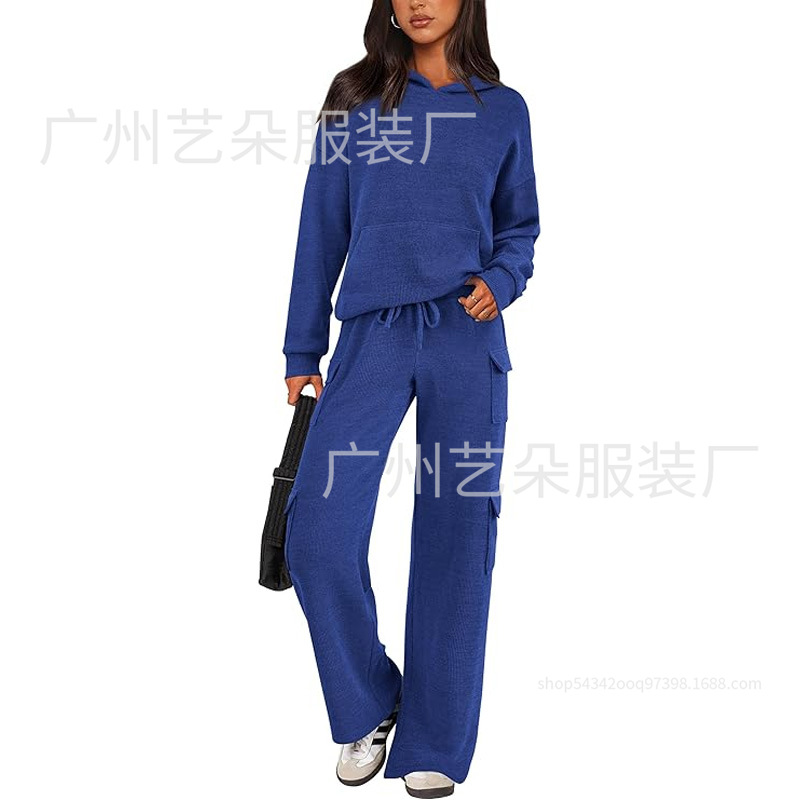 Women's Breathable Cargo Pocket Athletic Set for Running and Outdoor