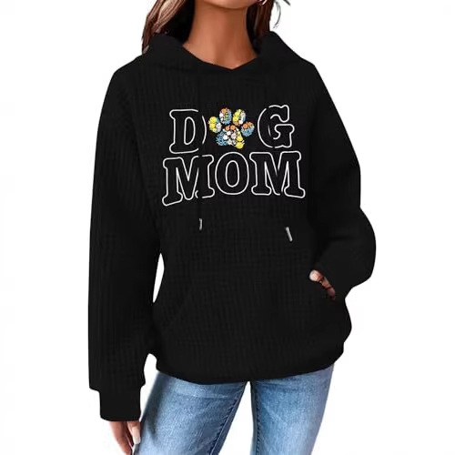 Women's Dog Mom Heart Paw Print Sweatshirt