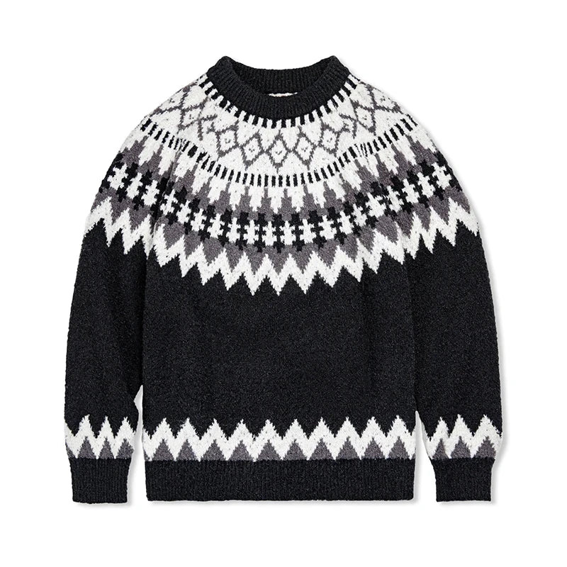 Women's Colorblock Crewneck Pullover Knit Sweater