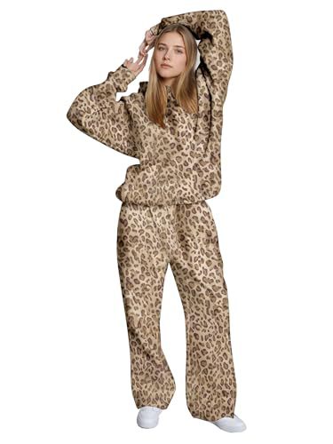Women's Hooded Sweatshirt Set Polka Dot Print Casual Two-Piece