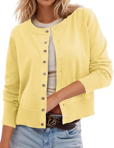Women's Polka Dot Print Button Cardigan Sweater