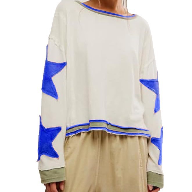 Women's Crewneck Pullover Sweatshirt Loose Fit Long Sleeve Colorblock