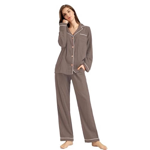 Women's Cuban Collar Long Sleeve Shirt Set