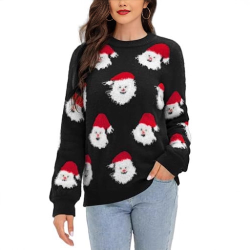 Women's Christmas Snowman Print Crewneck Sweatshirt