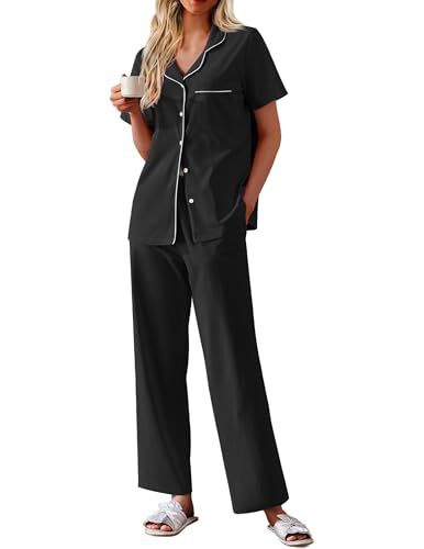 Women's Cuban Collar Short Sleeve Shirt and Pants Set