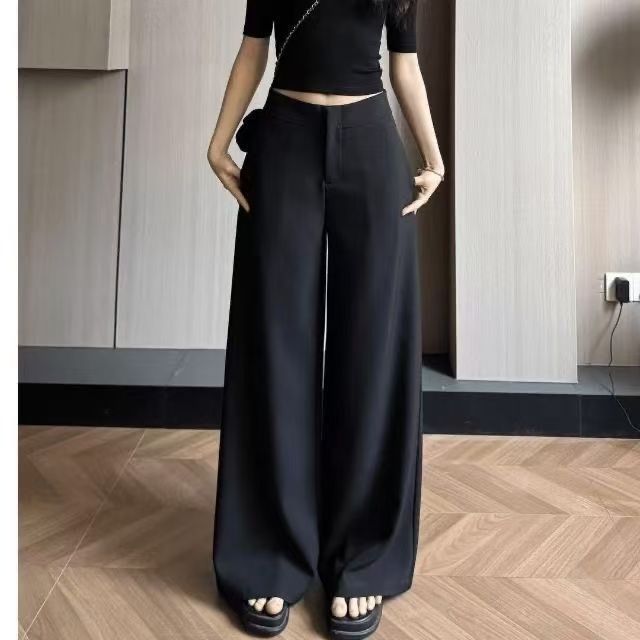 Old Money Style High-Waist Straight-Leg Suit Pants
