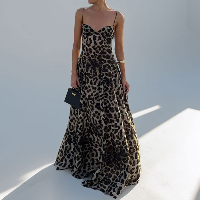Leopard Print Sleeveless Bodycon Midi Dress