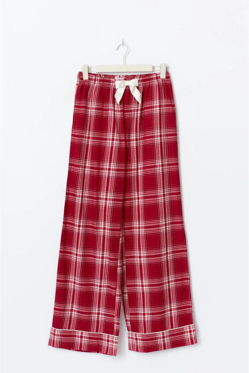 Women's Retro Plaid Bow Two-Piece Set