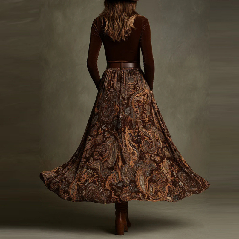 Solid Print Slimming Long Sleeve Maxi Dress