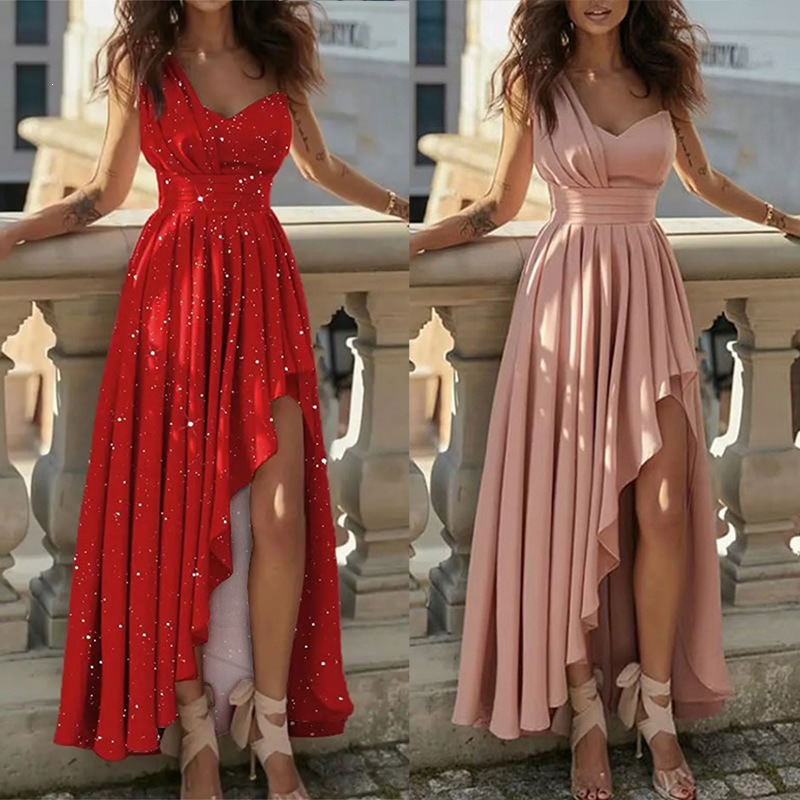 Women's One-Shoulder High-Waist Bodycon Dress