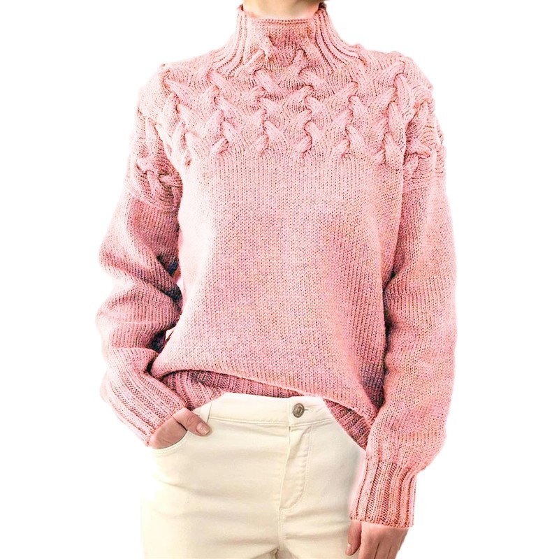 Women's Turtleneck Long Sleeve Sweater Pullover Solid Color