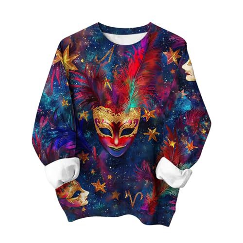 Women's St. Patrick's Day Mask Print Crewneck Sweatshirt