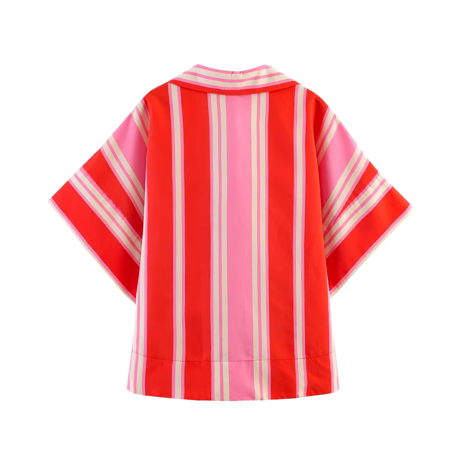 Striped Shirt and Wide-Leg Pants Set