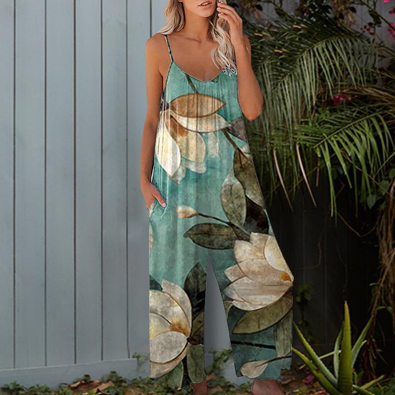 Women's Tie-Dye Wide-Leg Cami Jumpsuit