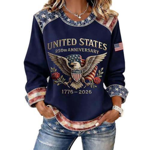 Women's American Eagle Print Crewneck Sweatshirt