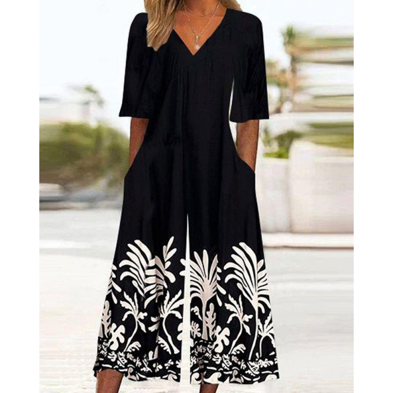 Floral Print Wide-Leg Jumpsuit with Sleeves