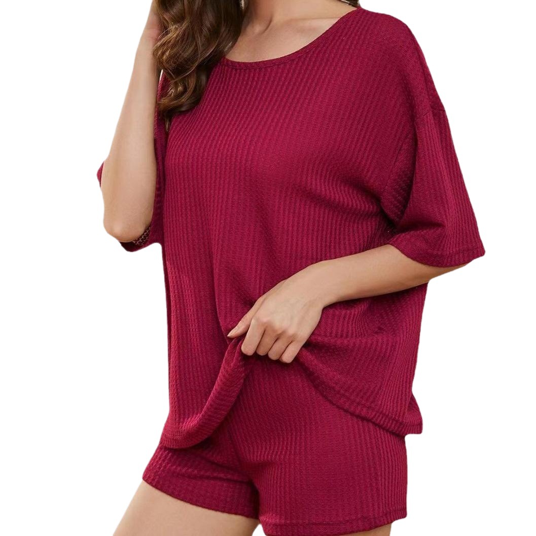 Women's Short Sleeve Casual Athletic Two-Piece Set