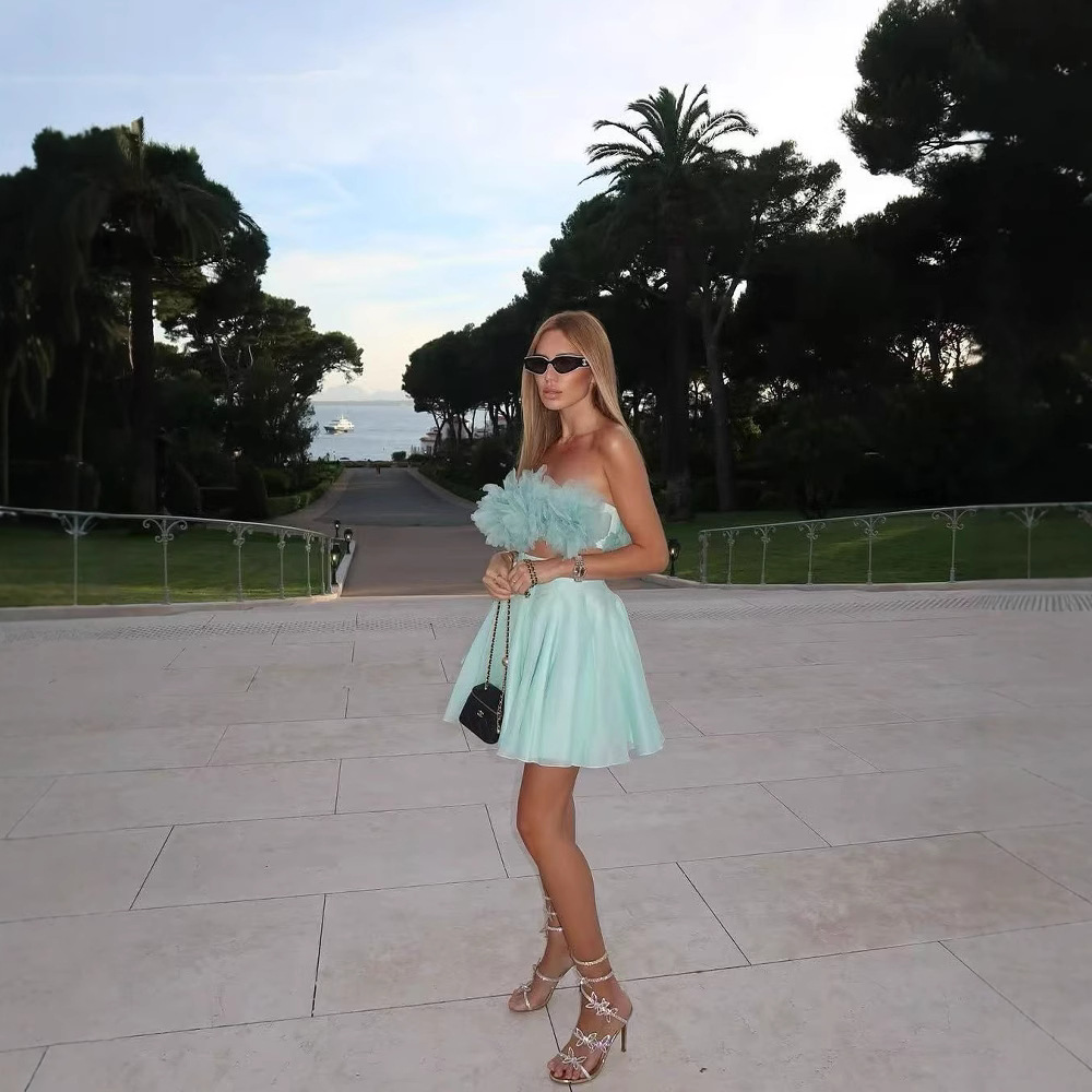 Floral Strapless Top and Skirt Set