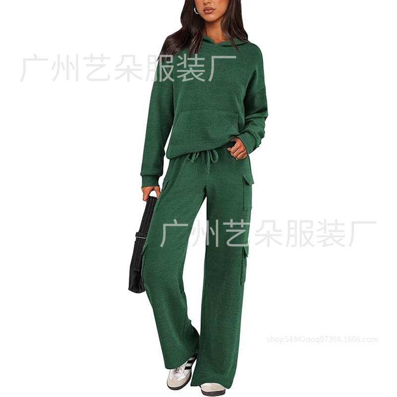 Women's Breathable Cargo Pocket Athletic Set for Running and Outdoor