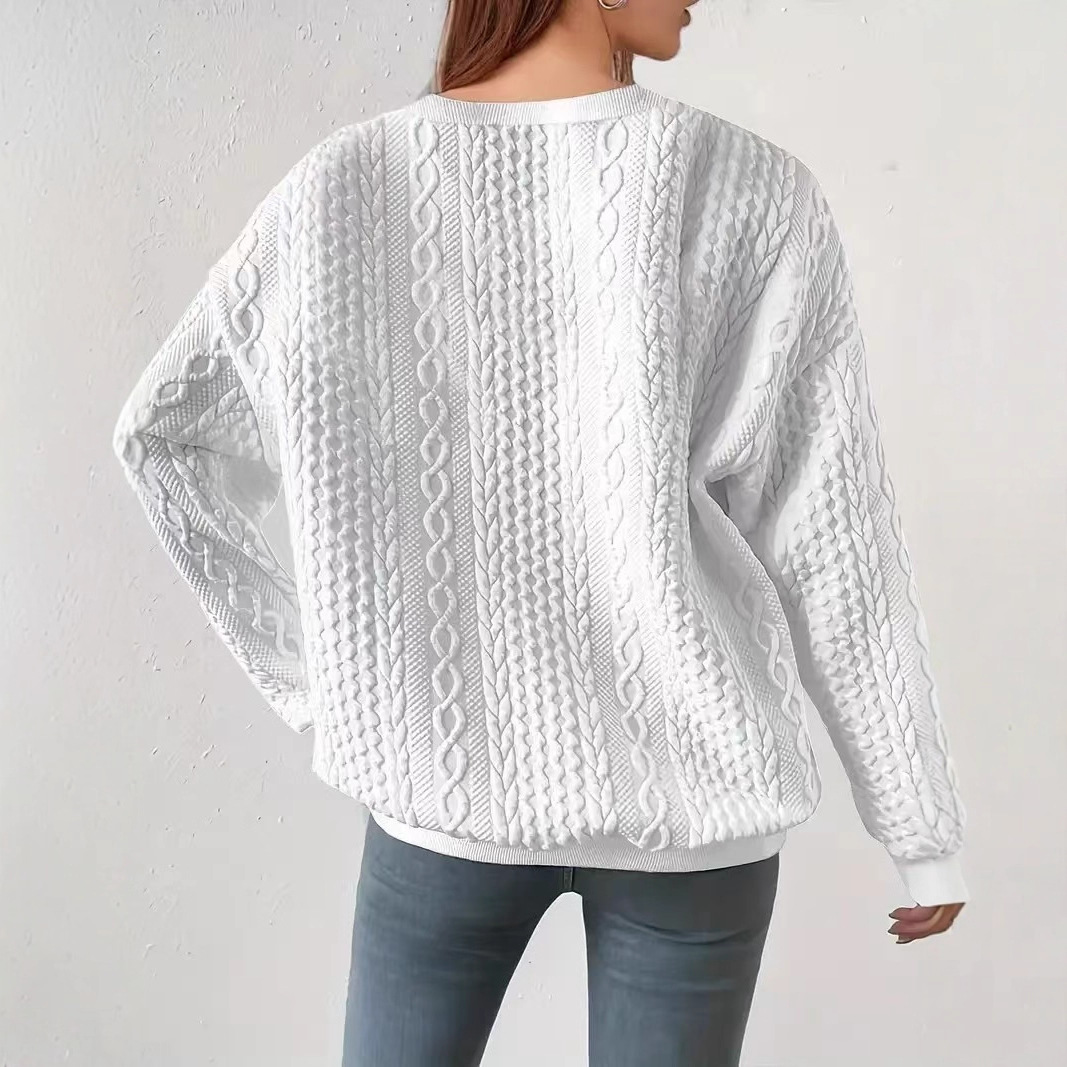 Women's Oversized Crewneck Long-Sleeve Sweatshirt Relaxed Fit Pullover