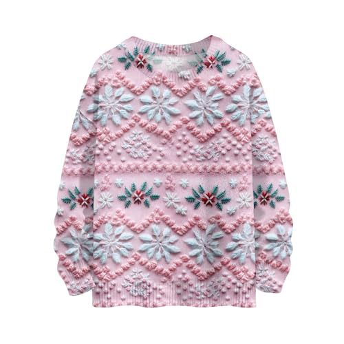 Women's Christmas House Reindeer Print Crewneck Sweatshirt