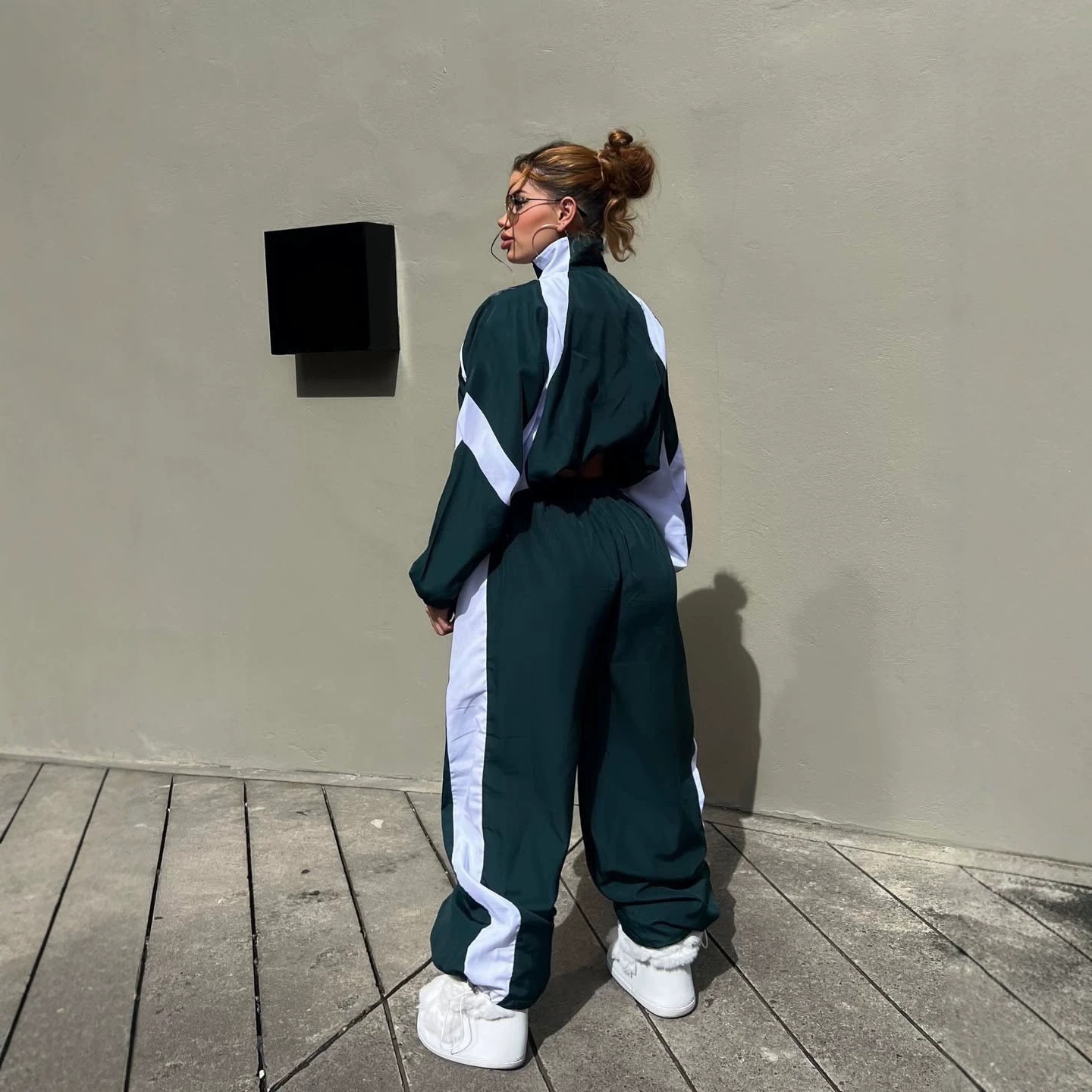 Colorblock Zip-Up Jacket & Drawstring Jogger Pants Set