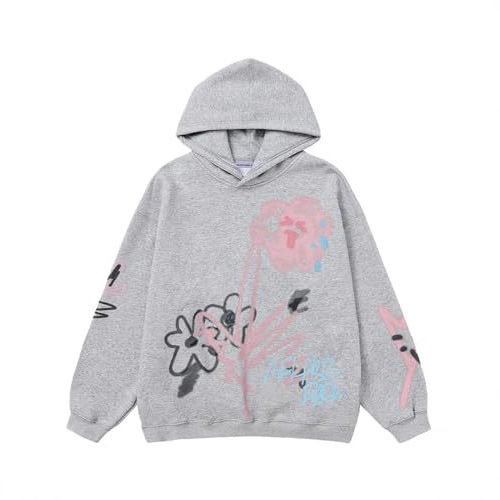 Women's Floral Print Hoodie Long Sleeve Crew Neck Pullover