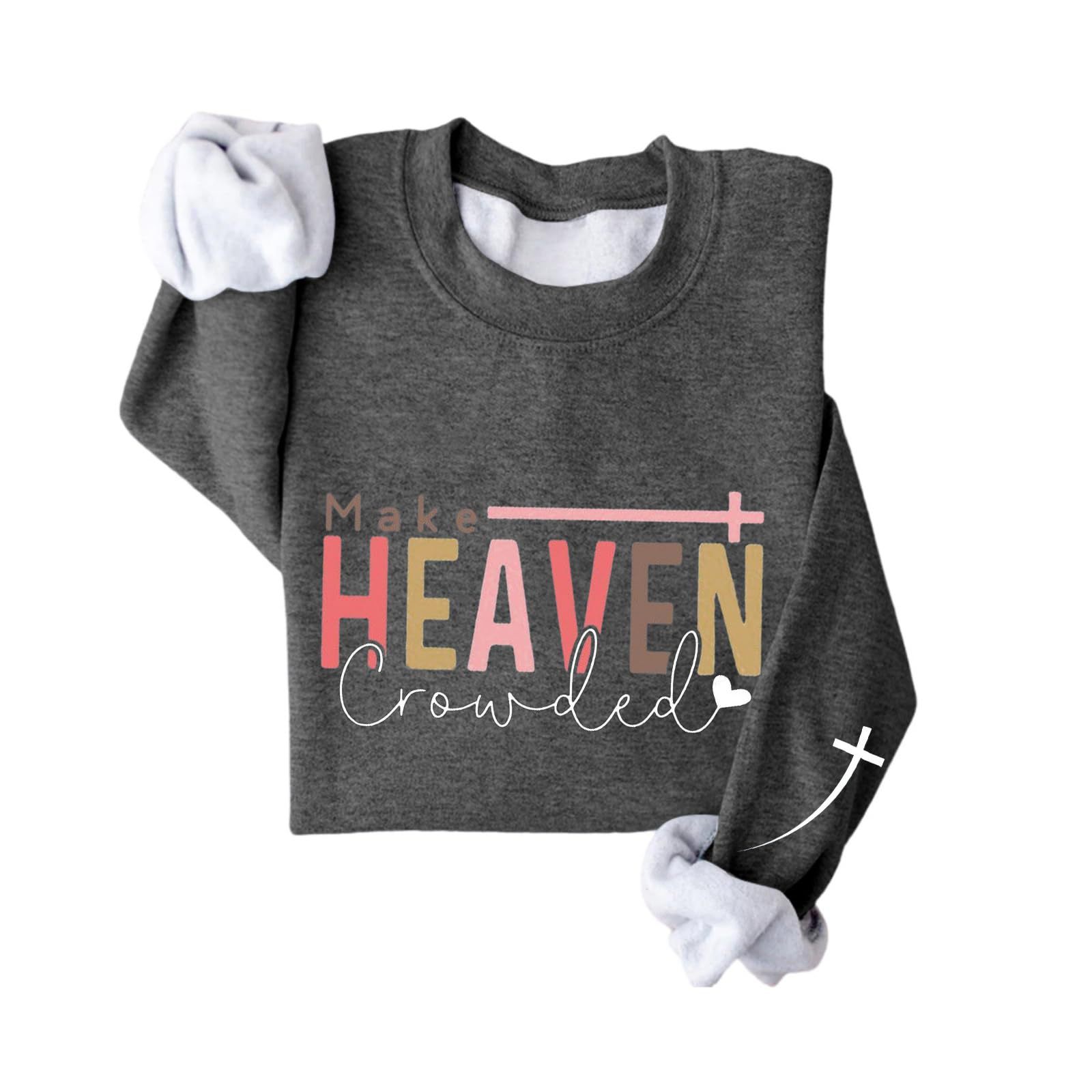 Women's Heaven Letter Print Crewneck Sweatshirt