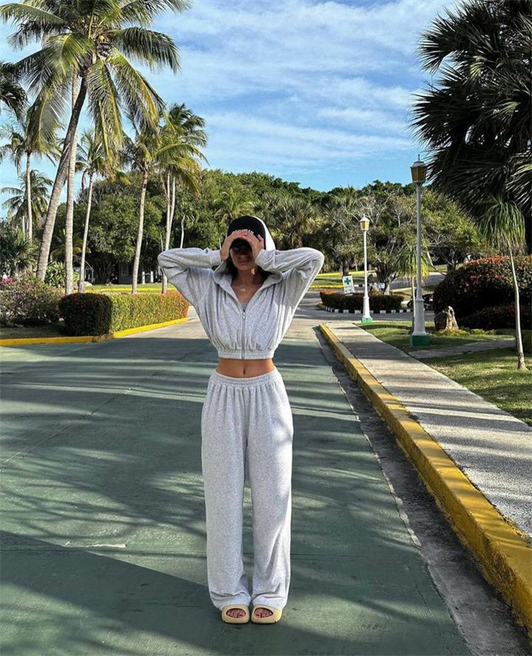 Women's Casual Hooded Cardigan and Pants Two-Piece Set