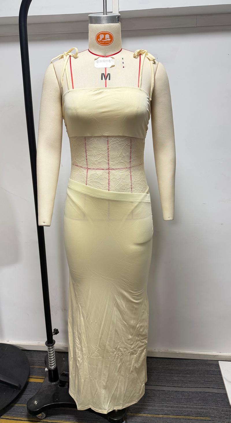Women's Sexy Sleeveless Crop Top and Midi Skirt Set