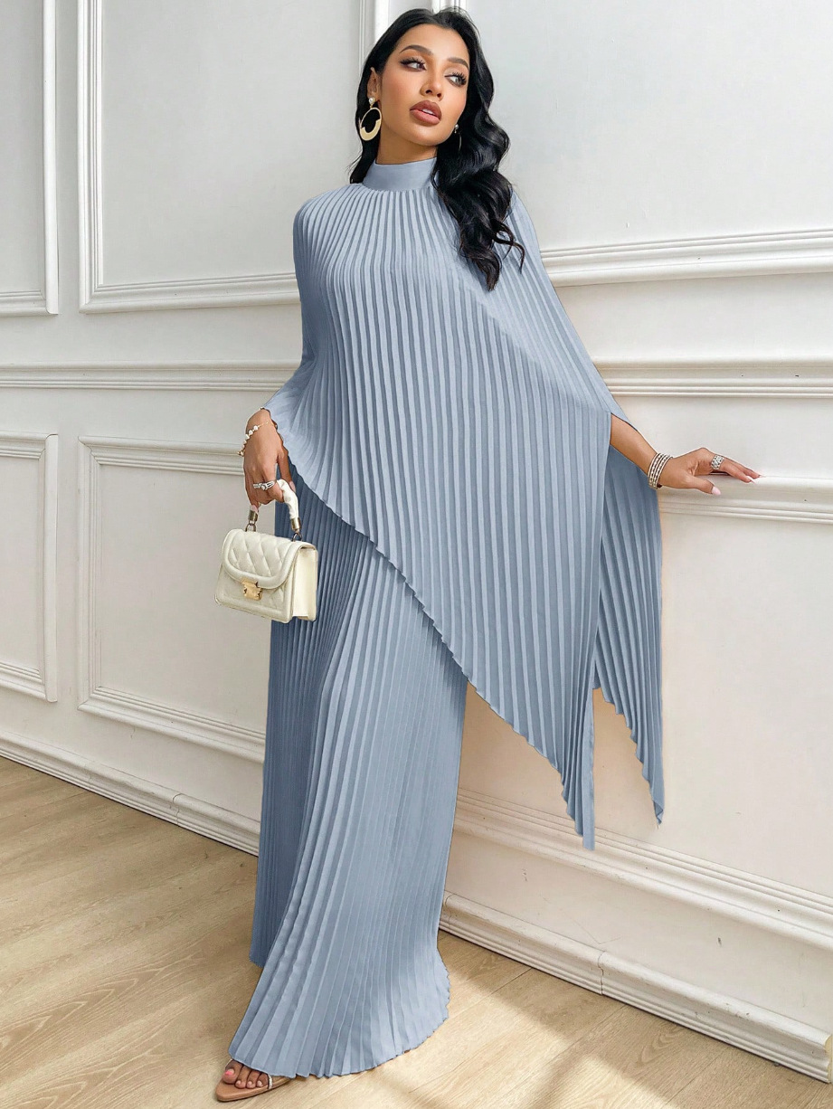 Women's Loose Pleated Irregular Two-Piece Dress Set